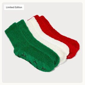 NWT BeWell Rest Day Socks (Holiday Pack: Red, White & Green)